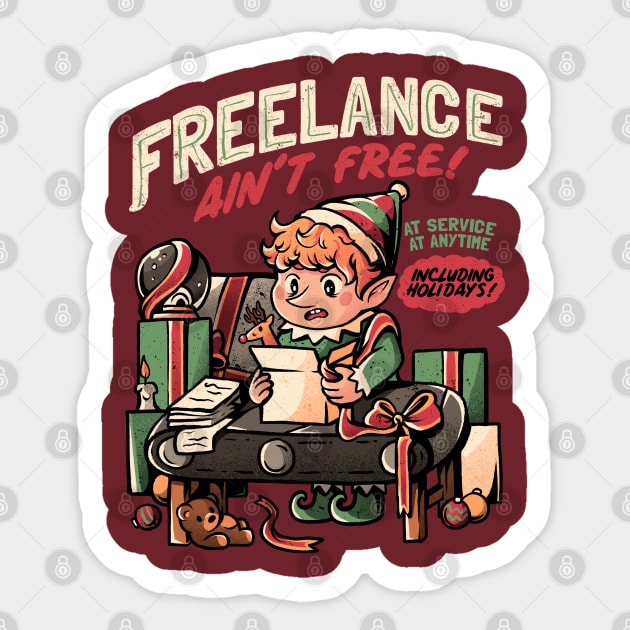 Freelance Ain't Free - Funny Christmas Elf Gift Sticker by eduely